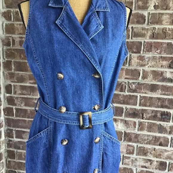 Liz Claiborne Sleeveless Denim Dress - Picture 5 of 8